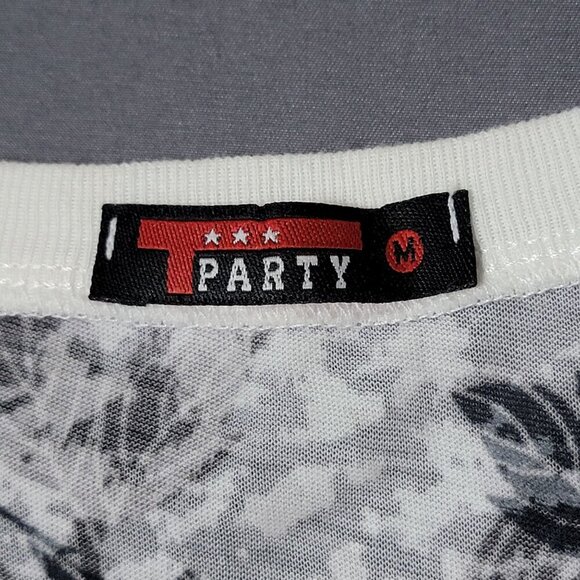 T Party Womens Y2K Floral Burnout Sheer Long Sleeve Fairy Grunge V-Neck Top M - Picture 11 of 12